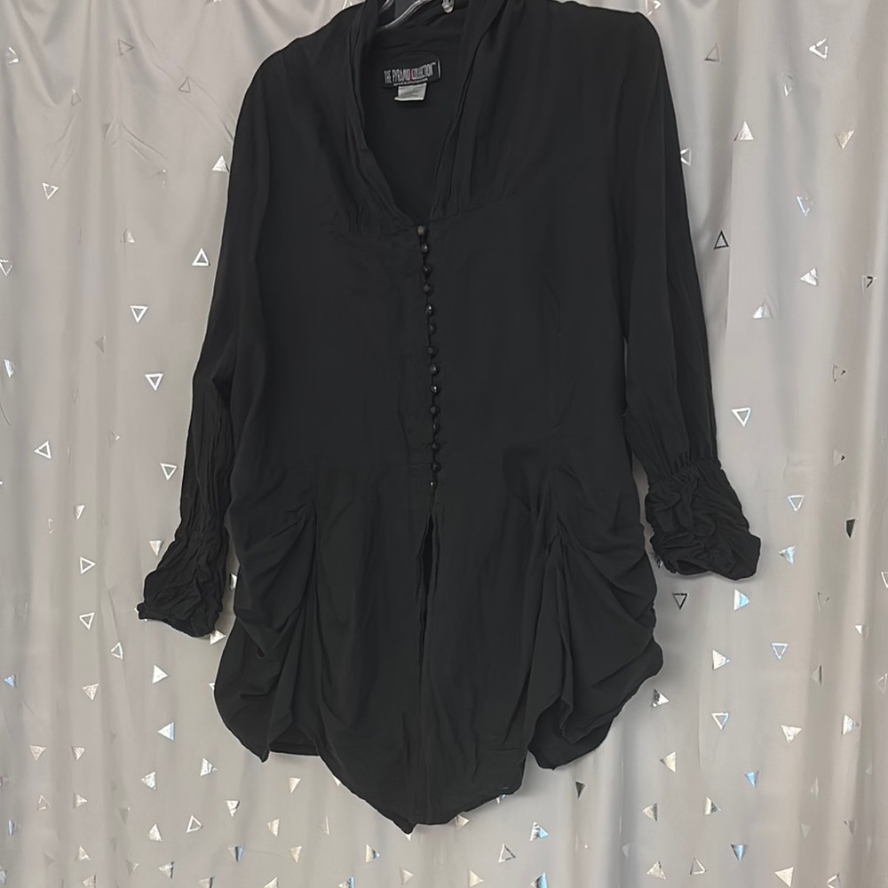 Black Button-Up Women's Top